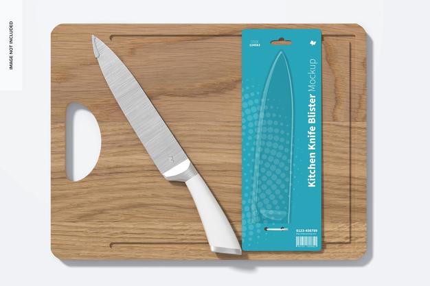 Free Kitchen Knife Blister Mockup Psd