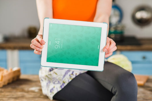 Free Kitchen Mockup With Tablet Psd