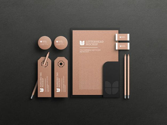 Free Kraft Paper Letterhead With Hanging Tag Mockup Psd