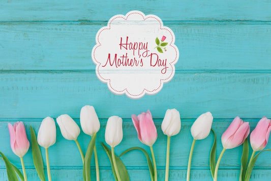 Free Label Mockup With Mothers Day Concept Psd