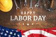 Free Labor Day Mockup With Hand Tools And American Flag Psd