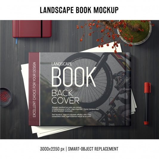 Free Lanscape Book Mockup Psd
