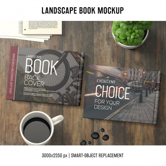 Free Lanscape Book Mockup Psd