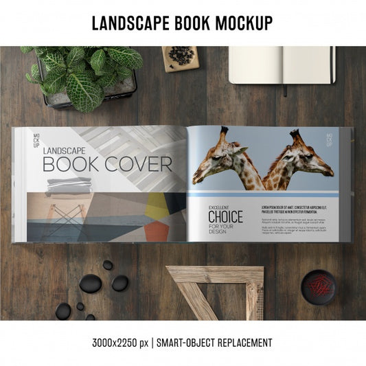 Free Lanscape Book Mockup Psd