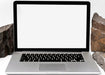 Free Laptop Mock-Up With Rugged Rocks Psd