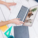 Free Laptop Mockup On Office Desk Psd