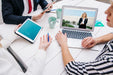 Free Laptop Mockup On Office Desk Psd