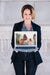 Free Laptop Mockup With Businesswoman Psd