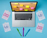 Free Laptop Mockup With Notes Psd