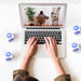 Free Laptop Mockup With Social Network Concept Psd