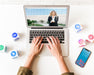 Free Laptop Mockup With Social Network Concept Psd