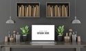 Free Laptop On Desk In Work Space Psd Mockup Psd