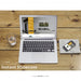Free Laptop On Wooden Table Mock Up Psd