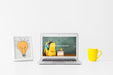 Free Laptop With Mockup Screen In Clean And Tidy Workspace. Education Theme Psd