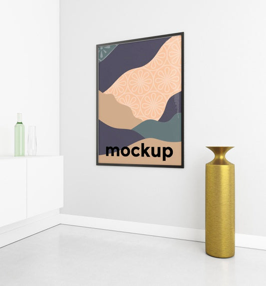 Free Living Room Arrangement With Frame Mock-Up Psd