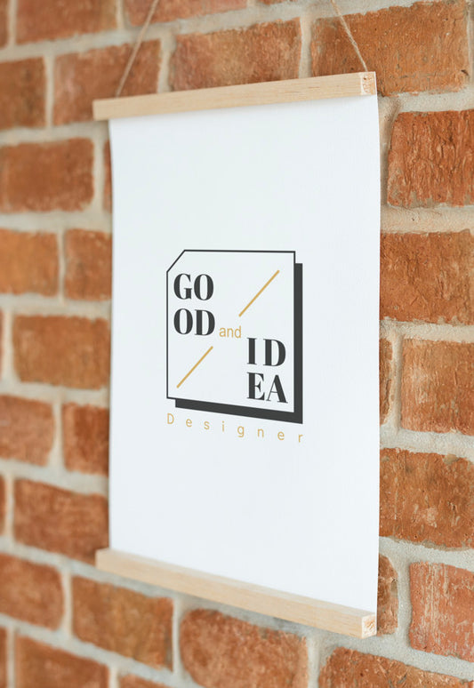 Free Logo Design On A Poster Mockup Psd