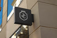 Free Logo Mockup Modern Black Sign Psd