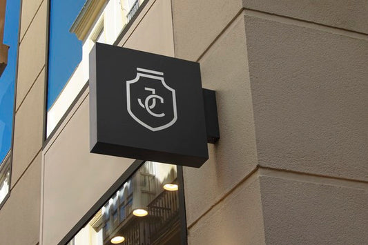 Free Logo Mockup Modern Black Sign Psd