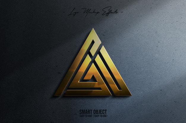 Free Logo-Mockup-With-3D-Logo Psd