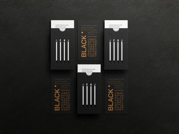 Free Luxury Vertical Business Card Mockup With Letterpress Effect Psd