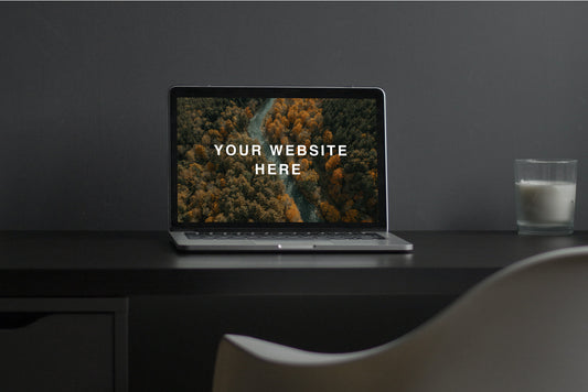 Free Macbook On Desk Mockup