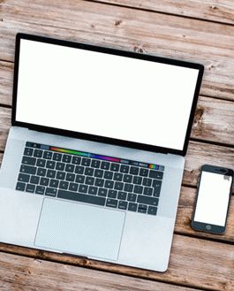 Free Macbook Pro And Iphone On A Table Mockup Template