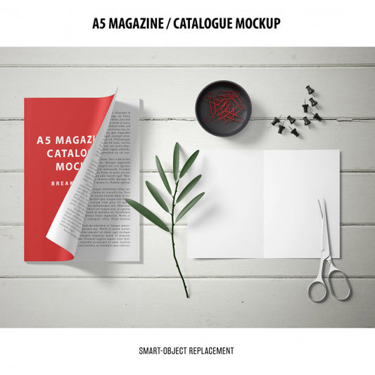 Free Magazine Catalogue Mockup Psd