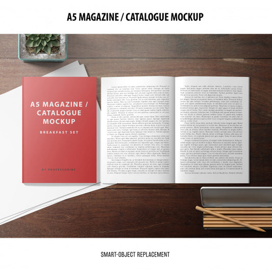 Free Magazine Catalogue Mockup Psd