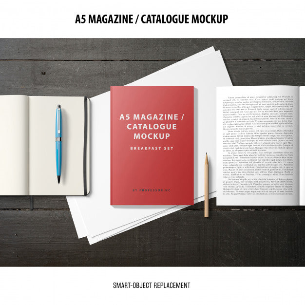 Free Magazine Catalogue Mockup Psd