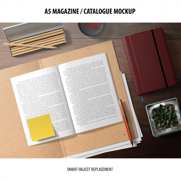 Free Magazine Catalogue Mockup Psd