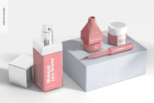 Free Makeup Jars Mockup Psd