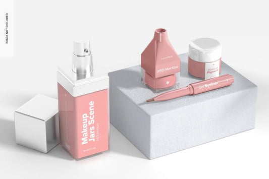 Free Makeup Jars Mockup Psd