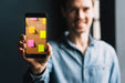 Free Man Showing Smartphone Template Psd