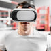 Free Man Using Virtual Reality Goggles At Boxing Training Psd