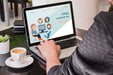 Free Man Working On Laptop Concept Psd