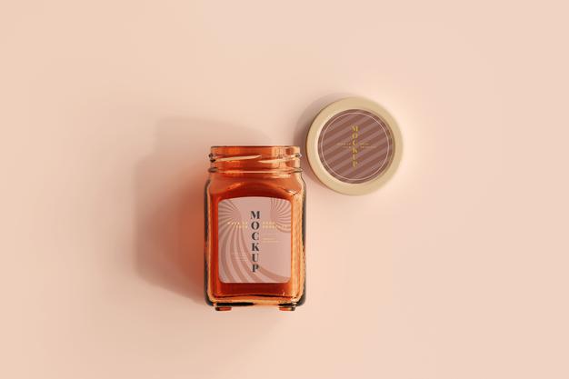 Free Marmalade Glass Jar Mockup Psd