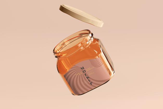 Free Marmalade Glass Jar Mockup Psd