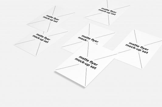 Free Matte Flyer Mock Up Set Top View Psd