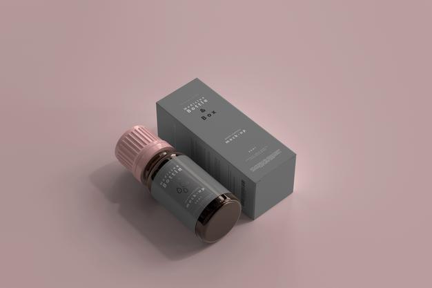 Free Medicine Bottle And Box Mockup Psd
