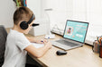Free Medium Shot Kid With Laptop Psd