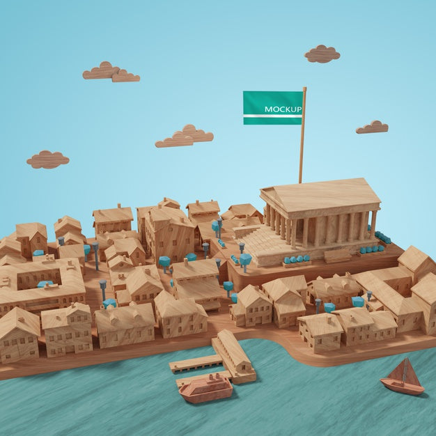 Free Miniature Concept Of Cities Buildings Psd