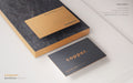 Free Minimal Dark And Copper Business Card Psd Mockup Psd