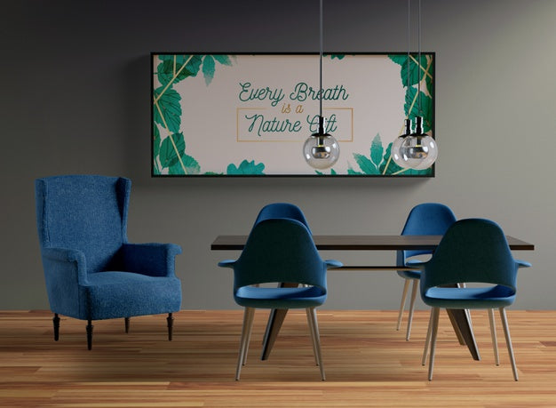 Free Minimalist Frame Mock-Up Hanging On The Wall Psd
