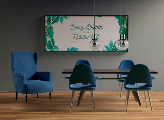 Free Minimalist Frame Mock-Up Hanging On The Wall Psd