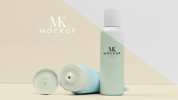 Free Mock-Up For Cosmetic Products Bottles Psd