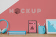 Free Mock Up Frame On Desk Psd