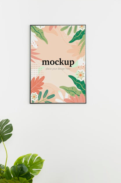 Free Mock-Up Frame On White Inside Psd