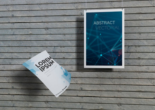 Free Mock-Up Identity Business Paper On Wooden Background Psd