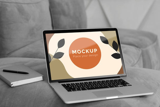 Free Mock Up Laptop In Bedroom Psd