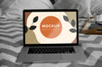 Free Mock Up Laptop On Bed Psd